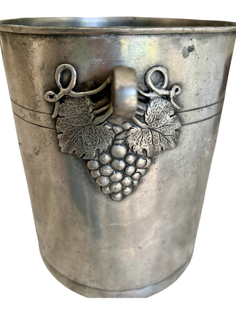 Vintage Wine Chiller by Four Points Pewter Thailand Grape Motif 2.5 Pounds